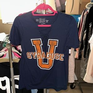 retro brand syracuse v neck tie t-shirt
